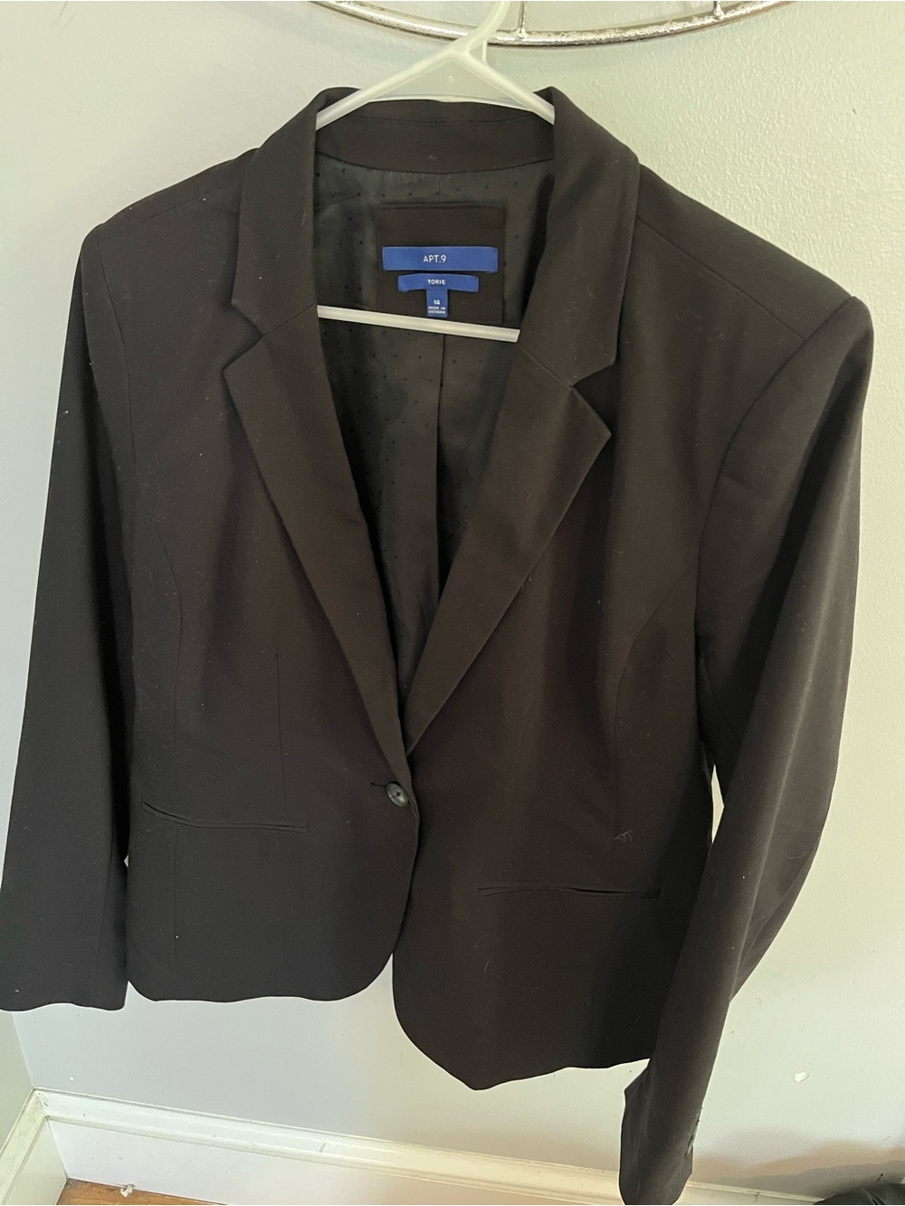 Apt. 9 Women's Black Single-Button Tailored Blazer